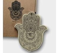 Bee Ingenious Mano de fatima de ceramica decoracion hogar moderno amuleto mal de ojo y de la buena suerte. Decoracion boho adorno decorativo pared y bandeja decorativa moderna (Tierra)