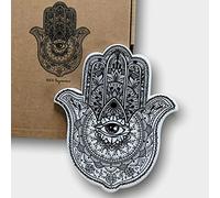 Bee Ingenious Mano de fatima de ceramica decoracion hogar moderno amuleto mal de ojo y de la buena suerte. Decoracion boho adorno decorativo pared y bandeja decorativa moderna (Negro)