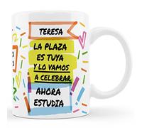 Bee Ingenious Taza Personalizada para Opositores con Nombre - Regalo para Opositor - Taza de Desayuno (Lo Vamos a Celebrar)