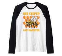 Bee Keeper Life Motif más Dulce para los apicultores Camiseta Manga Raglan