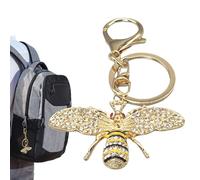 Bee Keychain, Rhinestone Bee Keyring, Sparkling Design with Zinc Alloy, Key Keeper Chain, Backpack Purse Bag Accessory for Holiday, Everyday Use or Special Occasions, Gold