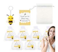 Bee Keychains - Regalos De Apreciación De Los Empleados De La Abeja | Bees Charm Honey Key Ring Accesorio De Abejas Lindas | Juego De Llaves De Tarjetas De Gracias | Llave Festiva Decorativa Para Cole