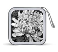 Bee on A Flower Honey Floral - Estuche para CD portátil con capacidad para 40 DVD, organizador de almacenamiento para viajes en coche, Estilo:, Talla única