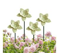 Bee Pollination Station Set of 4 Ceramic Flower-Shaped Waterers with Stakes | bee watering station for garden offers bees a safe drink with its flower-shaped basin that holds water securely, doubles