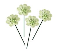 Bee Pollination Station Set of 4 Ceramic Flower-Shaped Waterers with Stakes | bee watering station for garden offers bees a safe drink with its flower-shaped basin that holds water securely, doubles