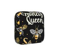 Bee Queen - Bolsa de almacenamiento de servilletas sanitarias, discreto soporte para toallas sanitarias, panal, portátil, femenino, organizador para mujeres, adolescentes, viajes y escuela