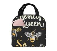 Bee Queen - Lonchera térmica para mujeres y hombres, con diseño de panal de abeja, a prueba de fugas, para el trabajo, escuela, picnic, senderismo