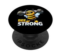 Bee Strong Abeja Musculosa Gym Powerlifting Fitness Fuerza PopSockets PopGrip Adhesivo