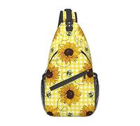 Bee Sunflower Sling Bag, Chest Bag Daypack, Crossbody Sling Mochila para Viajes, Deportes, Correr, Senderismo