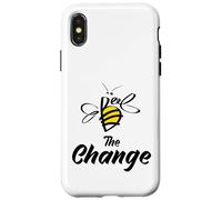 Bee The Change Motivational Inspirational Graphic Quotes Carcasa para iPhone X/XS