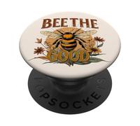Bee The Good Retro Otoño Diseño Floral Insecto PopSockets PopGrip Adhesivo