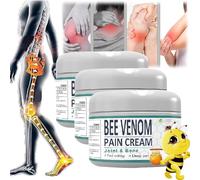 Bee Venom Pain and Bone Healing Cream,Ultra Strength Pain Relief, Bee Venom Joint And Bone Healing Cream,Bee Venom Pain Cream,New Zealand Bee Venom Cream,Provides for Back,Neck,Hands,Feet. (3 Pcs)