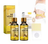 Bee Venom Slimming Oil - Aceite de masaje para el cuidado de la piel, aceite de moldeo, veneno de abeja, con 30 parches adelgazantes, adecuado para hombres y mujeres, paquete de 2