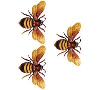 Bee Wall Art Yellow Weather-Resistant - Rust-Proof 3X Metal Bee Wall Decor