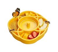 Bee Water Station - Alimentador de | Drowning Safe Cup | Split Bowl Landing Perch, Flower Pot & Garden Stake Setup, Hydration Dish for Patio Lawn & Balcony Planters
