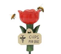 Bee Watering Station, Flower Shaped Resin Garden Feeder, Decorative Outdoor Bee and Hummingbird Water Dish, Durable Weather Resistant Craft Finish, Garden Wildlife Accessory, Backyard Courtyard
