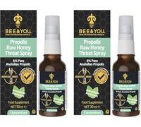 BEE&YOU - Spray de miel cruda para garganta, extracto de propóleos 100% puro, apoyo inmunológico, alivio del dolor de garganta y congestión, salud bucal, antioxidantes, natural, ceto, paleo, sin