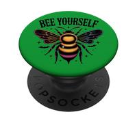 Bee Yourself Dark Estética Inspiradora Cita Arte PopSockets PopGrip Adhesivo