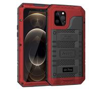 Beeasy Funda para iPhone 12 Pro Impermeable Antigolpes Militar Metálica - IP68 Waterproof Agua Sumergible Acuatica, 360 Grado Completa Protectora, Irrompible Resistente Armor Carcasa, Rojo