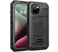 Beeasy Funda para iPhone 15 Impermeable Antigolpes Militar Metálica - IP68 Waterproof Agua Sumergible Acuatica, 360 Grado Completa Protectora, Irrompible Resistente Armor Carcasa, Negro