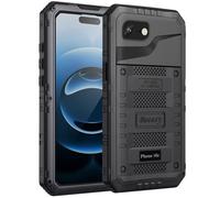 Beeasy Funda para iPhone 17E / 16E Impermeable Antigolpes Militar Metálica - IP68 Waterproof Agua Sumergible Acuatica, 360 Grado Completa Protectora, Irrompible Resistente Armor Carcasa, Negro