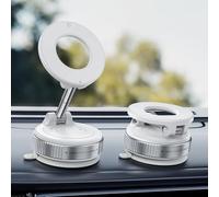 Beeasy para MagSafe Soporte Movil Coche, Ventosa Soporte Telefono Coche con 20X N56 Imanes y 720° Plegable, Magnetico Car Phone Holder para iPhone 16 15 14 13 12 Pro MAX, Blanco