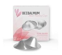 BeeBalMum - Las tazas de lactancia plateadas originales, cubiertas de pezón de metal Silverettes para lactancia, almohadillas de lactancia, protectores de pezón de plata 925, calman y protegen los