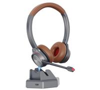 Beebang Auriculares Bluetooth con micrófono, auriculares inalámbricos con estación de carga y dongle USB para PC, 40 horas de tiempo de conversación inalámbrico para Mac Computer Teams Zoom Laptop