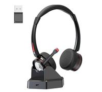 Beebang Auriculares Bluetooth con micrófono para PC, auriculares inalámbricos con micrófono y botón de silencio, 40 horas de tiempo de trabajo, auriculares Bluetooth 5.2 con cancelación de ruido para