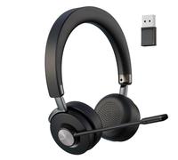 Beebang Auriculares con micrófono inalámbrico, con cancelación de ruido activo híbrido, auriculares Bluetooth para PC portátil, tiempo de conversación de 32 horas, ANC y USB A Dongle para ordenadores
