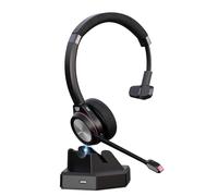Beebang Auriculares inalámbricos Mono Bluetooth 5.2, 30 horas de tiempo de conversación, con micrófono y dongle USB para PC, Mac, ordenador, Skype, teasms, zoom, portátil