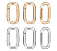 Beebeecraft 1 caja 10 piezas Cierre de Resorte Chapado En Oro de 18 quilates con Mosquetón Ovalado Cierre de Llavero Conector para Encontrar Joyas Collares Pulseras