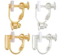 Beebeecraft 1 Caja 16 Piezas Convertidor de Aretes con Clip de Tornillo Chapado En Oro de 18 Quilates Y 925 Tornillos de Plata de Ley de 2 Estilos Componentes para Aretes con Clip Sin Perforar