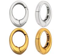 Beebeecraft 1 caja 2 piezas 2 colores Anillos de Puerta de Resorte 925 cierre de Anillo En O de Plata de Ley Mosquetón Mosquetón Cierres de Bloqueo Llavero Conector para Encontrar Joyas Collar