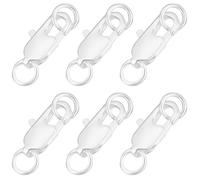 Beebeecraft 1 caja 20 cierres de Pinza de Langosta 925 cierres de Langosta de Latón Chapado En Plata de Ley con Anillo de Salto para Pulseras Collares Fabricación de Joyas (12x6x2.5mm)