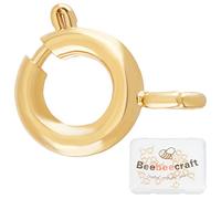 Beebeecraft, 1 caja, 20 uds., Cierres de Resorte, Anillo de Resorte Chapado En Oro de 18K, Cierres Redondos de 7mm para Accesorios de Fabricación de Joyas