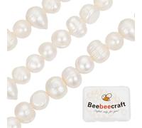 Beebeecraft 1 Caja 23~24 Piezas Perlas Naturales de Agua Dulce Disco Redondo de Patata Perlas Sueltas Cultivadas Blancas para Hacer Joyas Pulseras Collares Manualidades