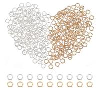 Beebeecraft 1 Caja, 300 Piezas, 2 tamaños, Anillos de Salto de Un Solo Bucle, Marcos de Círculos Pequeños Abiertos, Llavero, Eslabones, Anillos Conectores para Pulsera, Collar, Fabricación de Joyas