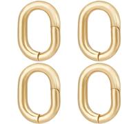 Beebeecraft 1 caja 5 piezas de Clip de Anillo Ovalado de Latón Chapado En Oro de 18 quilates con Cierre de Resorte Redondo para Encontrar Joyas Collares Pulseras