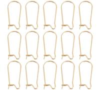 Beebeecraft 1 caja 50 uds. Cables para Oreja de Riñón Ganchos para Pendientes Chapados En Oro de 18k Alambre Colgante de 20x9mm para Fabricación de Joyas