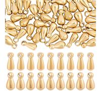Beebeecraft 1 Caja 80 Piezas 2 Estilos de Dijes Colgantes Chapados En Oro de 18 Quilates de Acero Inoxidable con Forma de Lágrima. Pequeños Y Diminutos Extensores para Colgantes de Cuentas de Agua