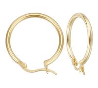 Beebeecraft 1 Caja de 1 Pares de Aros para Mujer 925 pendientesde Plata de Ley con Forma de Tubo Hueco Redondos Dorados Gruesos de 2mm de Grosor Aplanados Ligeros Juego de Pendientes de Poste Joyas