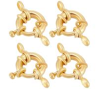 Beebeecraft 1 caja de 10 cierres de Conector de Collar Chapados En Oro Real de 14 quilates con Cierre Redondo Conector de Eslabones de Collar Accesorios de Cierre de Gatillo para Hacer Joyas Collares