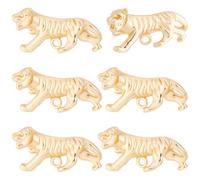 Beebeecraft 1 caja de 10 dijes de Tigre Chapados En Oro Real de 18 quilates A Granel de Leopardo Guepardo Zoológico Animales Salvajes para Hacer Joyas Manualidades Pendientes Collares Pulseras