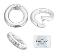 Beebeecraft 1 Caja de 15 Anillos de Salto con Cierre de Seguridad 925 Anillos de Resorte de Gatillo de Plata de Ley de 6mm de Diámetro Exterior Y 3mm de Diámetro Interior Mosquetón Redondo Conectores