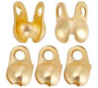 Beebeecraft 1 Caja de 150 Piezas de Puntas de Cuentas de Latón Chapado En Oro de 18 Quilates de 4mm de Largo Tapas de Nudos Tapas de Extremo de Concha Engarces Cierre de Conector de Cadena de Bolas