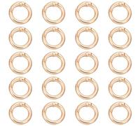 Beebeecraft 1 Caja de 20 Anillos de Resorte de Aleación Dorada Mosquetón Redondo Clip de Presión Hebilla de Gatillo Clip de Repuesto para Fabricación de Joyas Llaveros Carteras Accesorios para