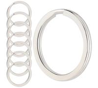 Beebeecraft 1 caja de 20 llaveros Planos Redondos de Acero Inoxidable Quirúrgico de 316 l Llaveros de 25mm Mini Llaveros Divididos Anillos de Enlace de Metal para Llavero Cierre de Etiqueta para