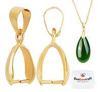 Beebeecraft 1 caja de 30 piezas de colgadores chapados en oro de 18 quilates para hacer collares, 16 x 5 x 4 mm