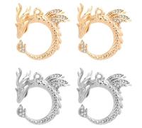 Beebeecraft 1 caja de 4 piezas de Dijes de Dragón Volador de Latón Chapado En Oro de 18 quilates Y Platino Coles Redondos con Circonita Cúbica Dijes de Tótem de Dragón Vintage para Hacer Joyas